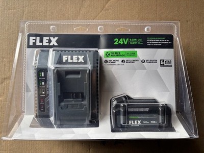 Flex 24V 5Ah Lithium Starter Kit FX4011-1C Battery and Charger New