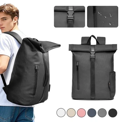 MARKENLOS Rucksack Rolltop Freizeitrucksack Reisetaschen Herren Damen Daypack Wasserdicht