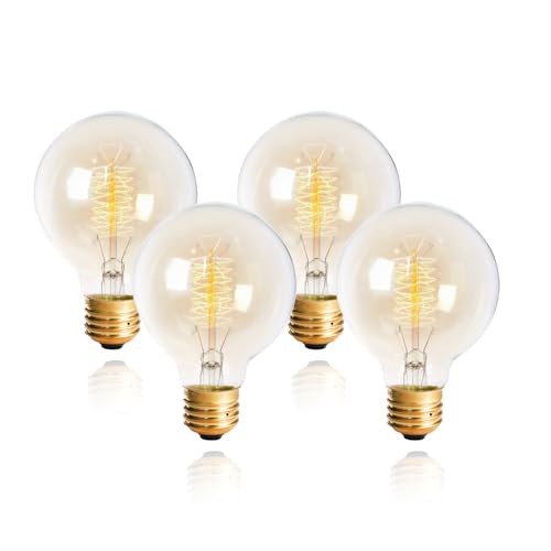 60 Watt, Vintage Edison Bulbs/g25 Style, G80 4 Pack