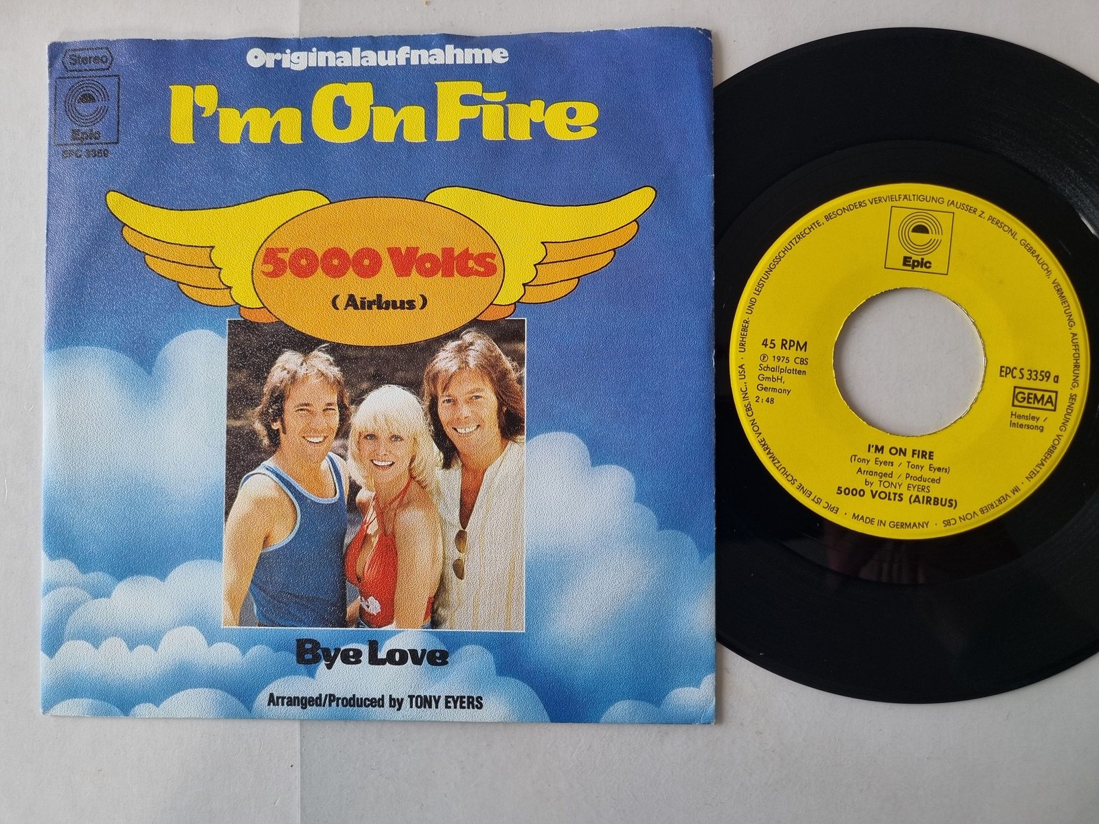 5000 Volts (Airbus) - I'm On Fire 7'' Vinyl Germany