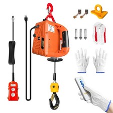 Power Electric Portable Hoist Winch 1500lbs 3 In 1 Electric Cable Hoist 110v 25