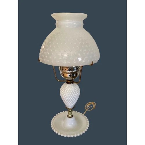 Fenton eBay Table Lamp Milk Glass Hobnail Vintage Electric 17 Inch White
