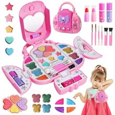 Kids Makeup Kit With Mirror - Real Washable Makeup Set for Girls 5-8, Princes...
