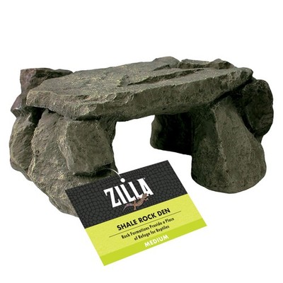 Zilla Pet Reptile Terrarium Shale Rock Den Décor, Basking Medium, Grey 