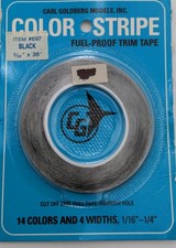 Carl Goldberg Models 697 Black Color Stripe Fuel-Proof Trim Tape