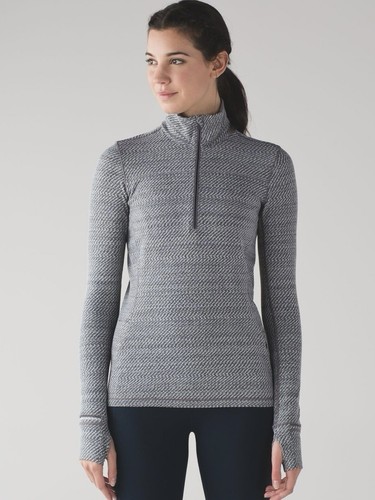 Lululemon Outrun Gray Heathered Half Zip Pullover Athletic Running Jacket 10