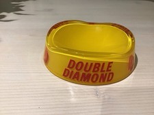 Vintage Pub Ashtray Double Diamond  Yellow Glass