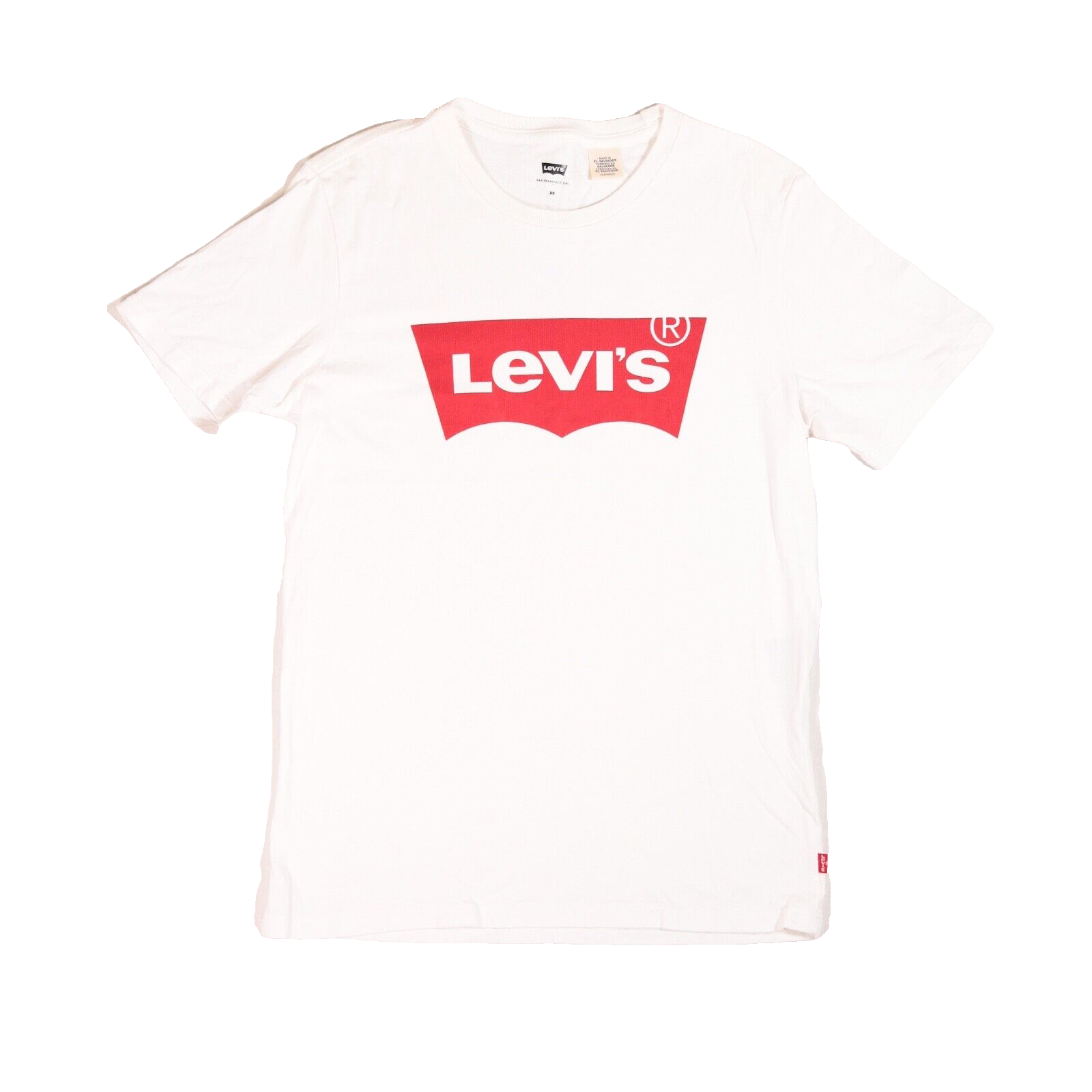 Levi’s T-Shirt Size XS White Batwing Logo  Unisex Red Tab Short Sleeve