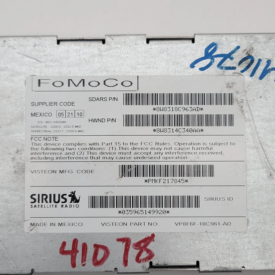 Unidad de módulo de radio receptor satélite Jaguar X150 XK XJL 2007-2012 8W8318C963AB Foto 4 de 4