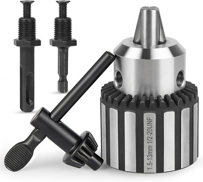Heavy Duty 1/2-20UNF Drill Chuck for 1/2-20UNF Thread Spindle,with 1/4'' Hex Shan