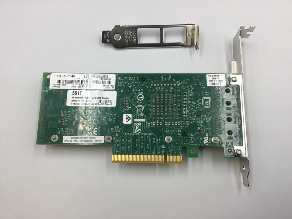 HP 716589-001 Ethernet 10GBase-T 2-port 561T Adapter 716591-B21 717708-001 - Image 2 of 3