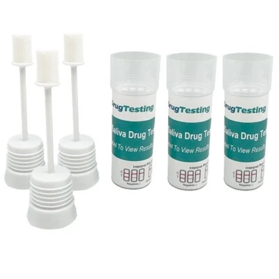 UKDRUGTESTING 3 Pack ~ Roadside & Motorways Saliva Drug Test 7 Drugs + Alcohol UKDT