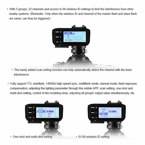 US Godox X2T-S 2.4G TTL FlashTransmitter Trigger+3*X1R-S Receiver Set For Sony - Picture 10 of 12
