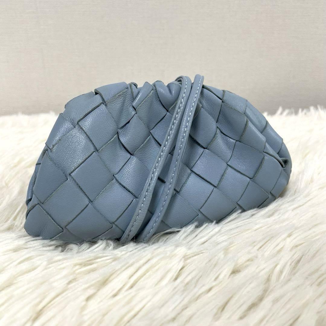 BOTTEGA VENETA Shoulder Bag Blue Intrecciato Leather Authentic F12271849