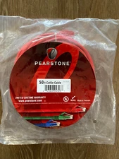 Pearstone Cat 5e Cable 50' New (Red)