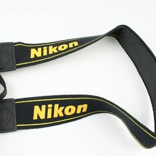 Nikon - 1.5" Wide Black/Yellow Cotton-Like - Camera Strap - 70's 80's