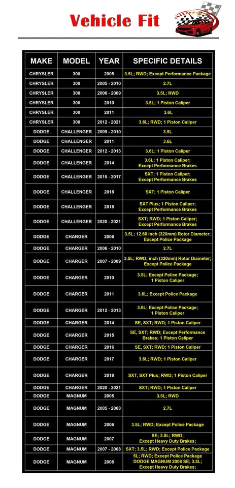 320mm Front Rear Drilled Rotors + Brake Pads for Challenger Charger Chrysler 300 - Imagem 3 de 4