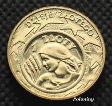COMMEMORATIVE COIN OF POLAND - HISTORY OF POLISH ZLOTY WOMAN WITH GRAINS (UNC)