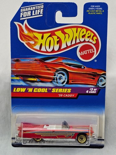 Hot Wheels '59 Caddy #699 Low 'N Cool Series #3 of 4 Gold Wire Lace Wheels 1997 - 第 1/12 張圖片