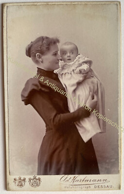orig. CDV photo photograph around 1890 Hartmann Dessau mother child