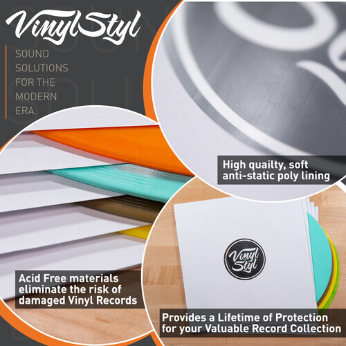 Vinyl Styl® 12 Zoll archivierte innere Schallplattenhüllen - HDPE-gefüttert - 50 Stück (weiß - Bild 2 von 8
