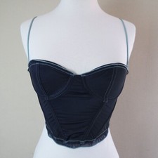OUT FROM UNDER Women's Navy Blue Mint Green Corset Bustier Bra Top Size S