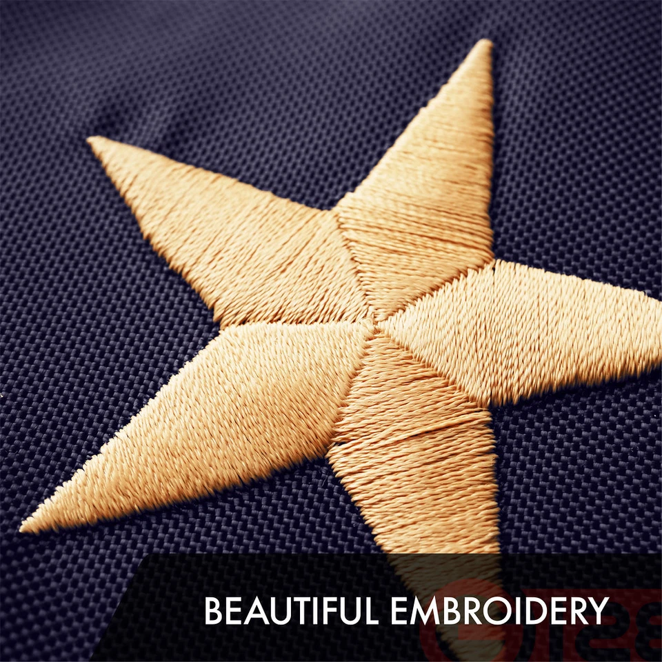 Bandera manchada de té Betsy Ross 1776 3x5 pies bordada poliéster 420D por G128 Foto 3 de 4