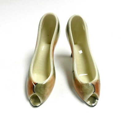 e855 Vintage Decorative Collectible Miniature Stiletto Peep-Toe Shoes set of 2