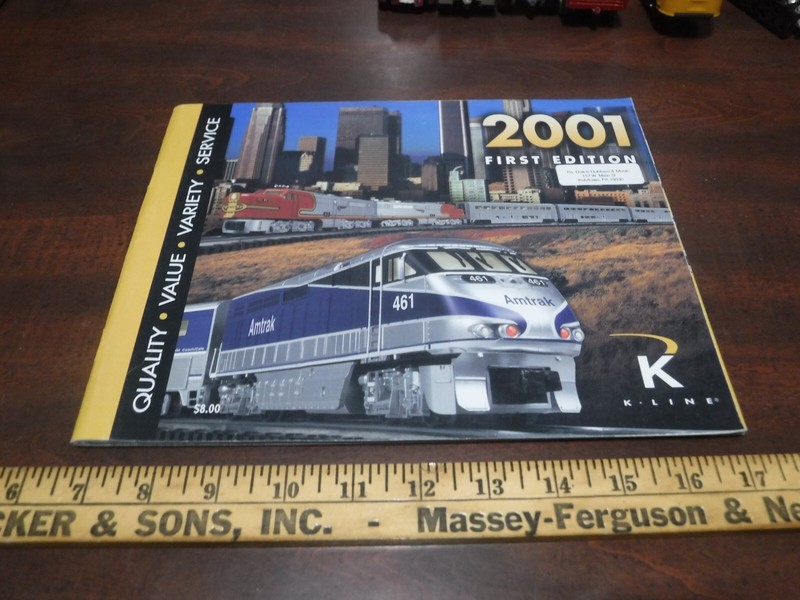 K-Line Electric trains-2001 1st, 2nd & 3rd Edition Catalogs- O/O-27 Gauge trains