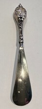 Antique F B Sterling Silver Shoe Horn   8.5" Art Nouveau Woman's Profile Handle