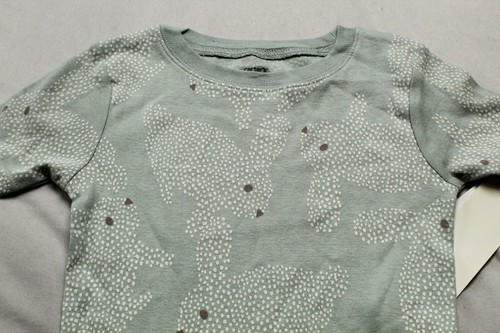 Carter's Unisex Kids Bunny Snug Fit Pajama Shirt EJ1 Sage Green Size 6 NWT - Picture 2 of 3
