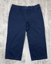 Liz Claiborne Pants Womens 12 Blue Straight Leg Audra 100 Cotton