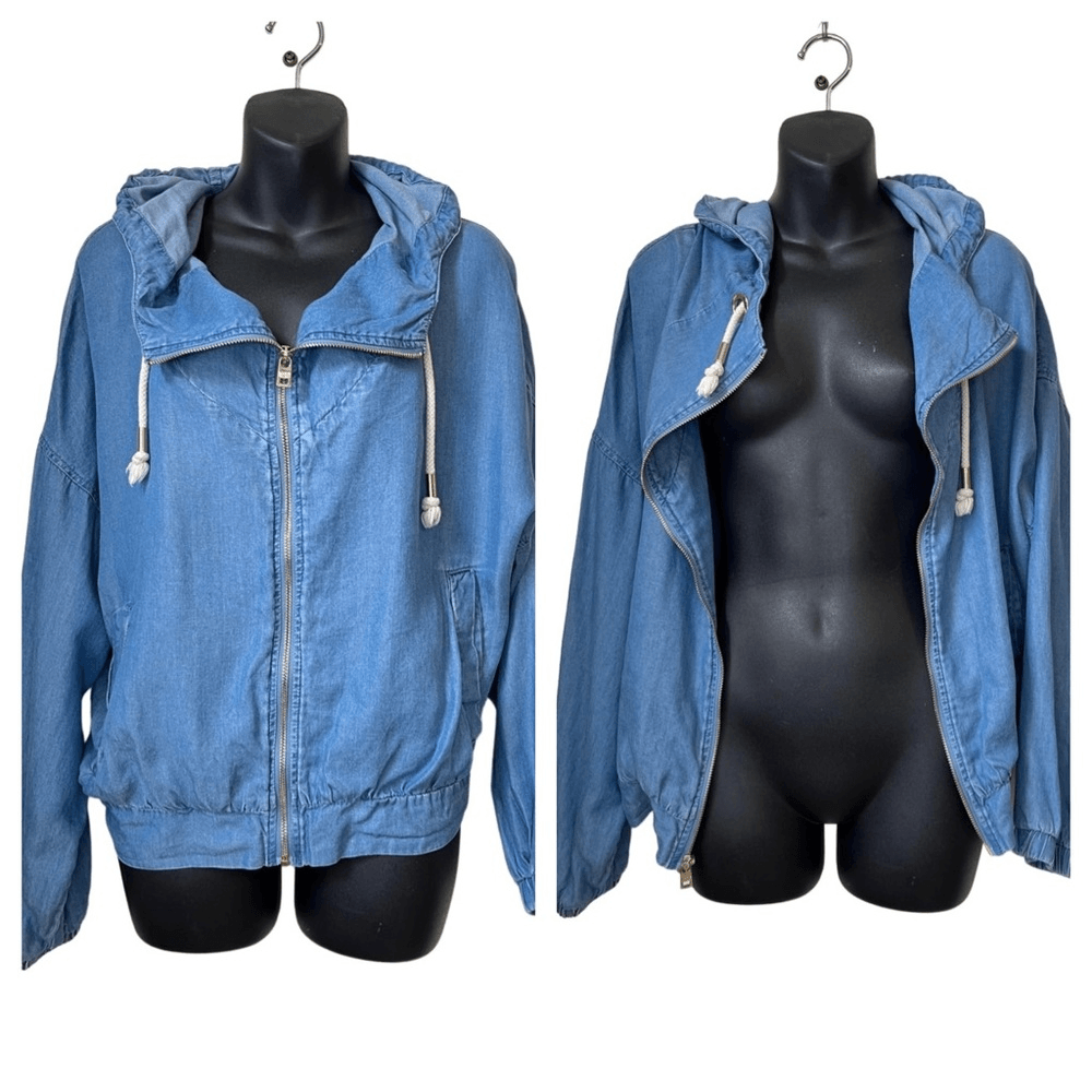 Marc New York Marc Jacobs blue denim look Tencel hooded Marc New York Marc Jacobs blue denim look Tencel hooded