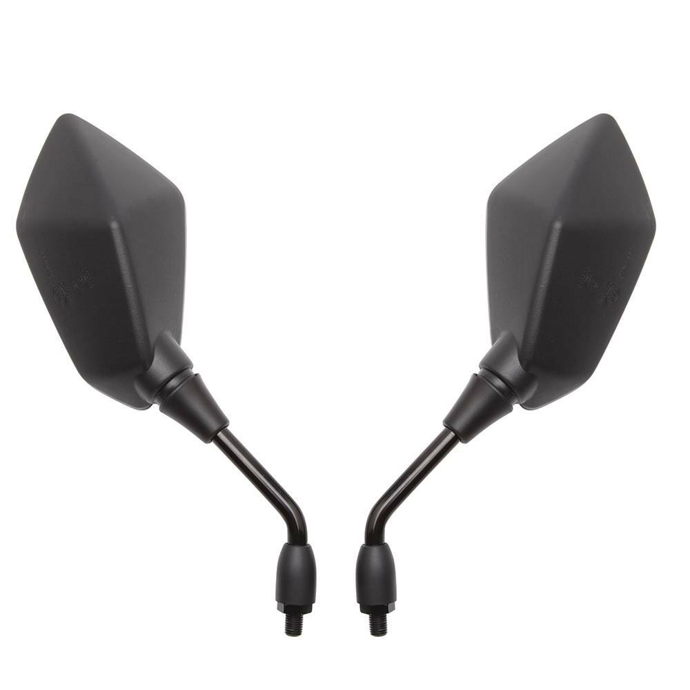 Pair Of 10mm Black Motorcycle Mirrors - Universal Fit For Honda XR CRF & More