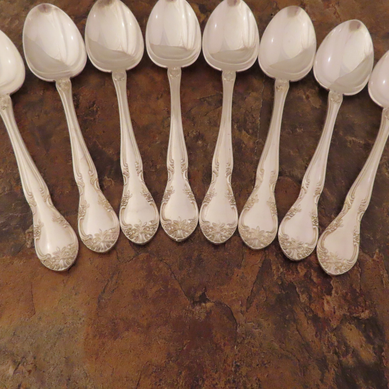 Gorham New Elegance 8 Teaspoons Spoons Vintage Silverplate Flatware Lot