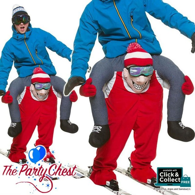 Carry Me Skier Ski Guy Christmas Winter Sport Adult Mens Fancy Dress