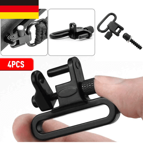 4PCS Schnellverschluss Riemenbügel mit Schraubbolzen für Gewehrriemen Flinten DE - Bild 2 von 11