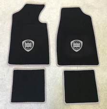 Auto Tappeto Tappetini per Lancia Fulvia Coupe Nero Argento 1965-1976 Velluto