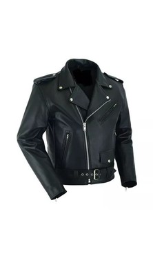 Premium Mens Brando Classic Leather Jacket Genuine Leather Biker Leather Jackets