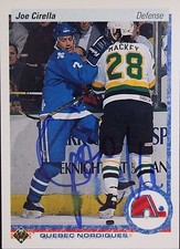 Joe Cirella Nordiques Autographed 1992 Upper Deck #293 A Hockey Card JSA 16H