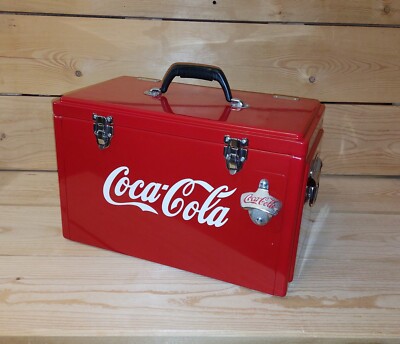 Rote Cola Cooler 25 Liter Getränke Kiste + Coca Cola Bottle Opener 49x27x30cm