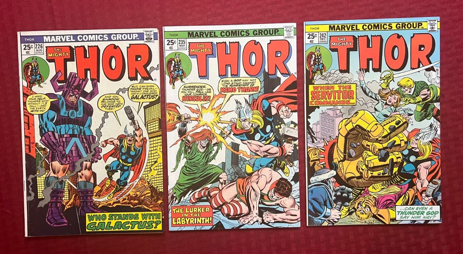 Mighty Thor lot  #226 VG/FN, #235 VF-, #242 VF 1974-75 Marvel 1st App. Possessor