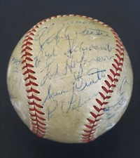 RARE 1948 ST. LOUIS BROWNS TEAM SIGNED BASEBALL + DIZZY DEAN