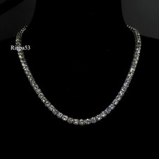 20Ct Round A Men's 5mm Bling Lab Created Diamond Chain Necklace 14K Gold Plated