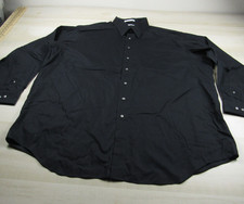 Paul Fredrick Shirt Mens 19 37 3XL Black Button Down Non Iron Two Ply Pinpoint