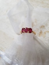 African Ruby, 2.5 Carat ,Sterling Silver Trilogy ring, size M, 6.