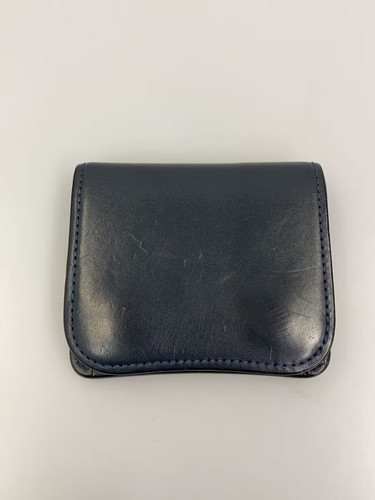 WILD SWANS Coin Case, Leather, NVY, Solid Color, Men's