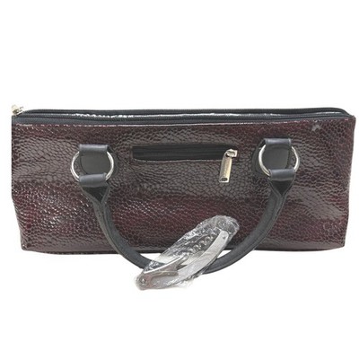 Burgundy Snakeskin Insulated Wine Clutch Bag Corkscrew NEW picnic travel cooler