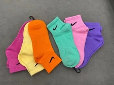 6 Pairs 6Colors Nike Everyday Lightweight Ankle Socks Women Size M FREE SHIPPING