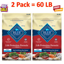 60LB/ 2Pack Blue Buffalo  Life Protection Formula  Adult Dry Dog Food - Beef  B